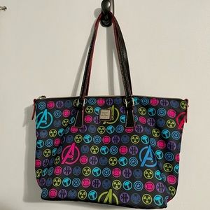 Marvel Edition Dooney & Burke black nylon half satchel